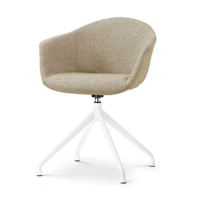 Nolon Nola-Otis draaibare eetkamerstoel taupe melange - wit onderstel