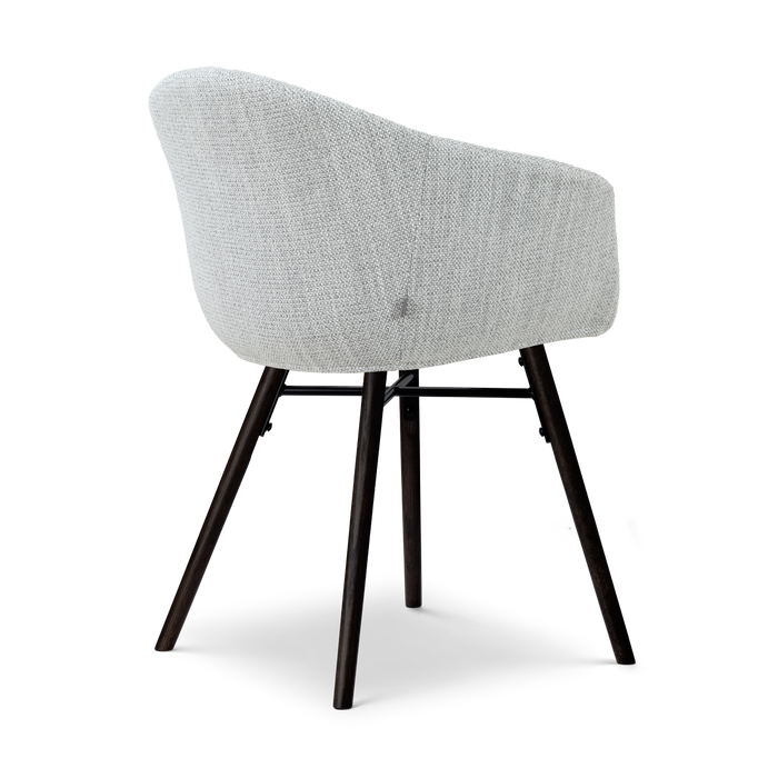 Nolon Nena-Otis Eetkamerstoel Grijs Melange - Zwarte Houten Poten