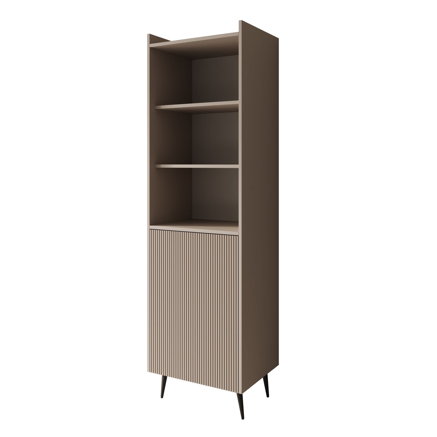 Meubella - Asty - Boekenkast - Beige - 52x41x180 cm