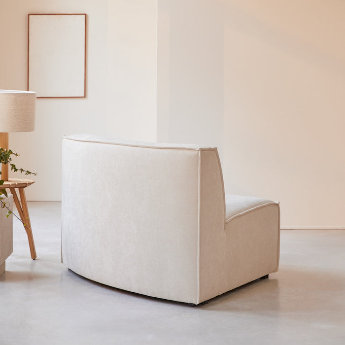 Tikamoon - Modulaire lounge hoekfauteuil Dario van beige stof