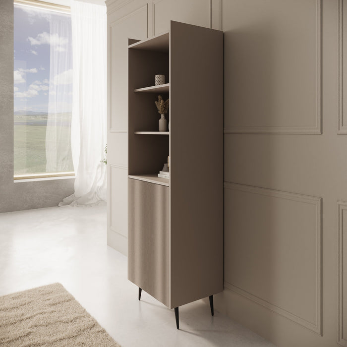 Meubella - Asty - Boekenkast - Beige - 52x41x180 cm