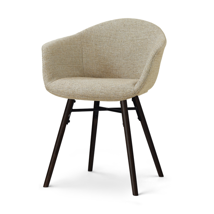 Nolon Nena-Otis Eetkamerstoel Taupe Melange - Zwarte Houten Poten