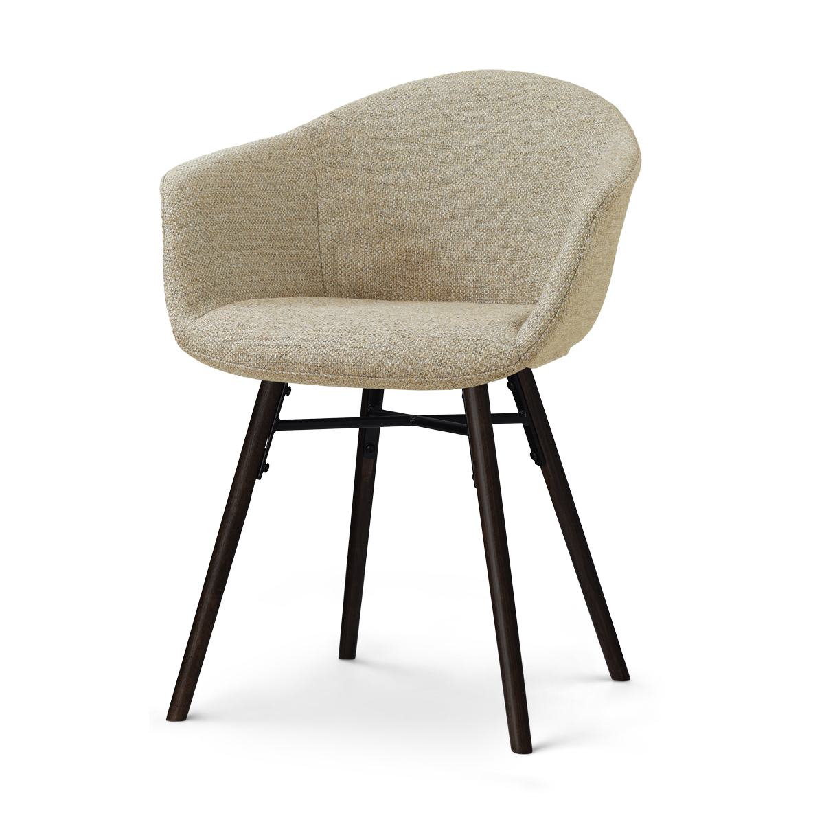 Nolon Nena-Otis Eetkamerstoel Taupe Melange - Zwarte Houten Poten