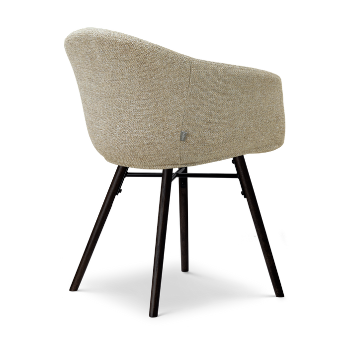 Nolon Nena-Otis Eetkamerstoel Taupe Melange - Zwarte Houten Poten