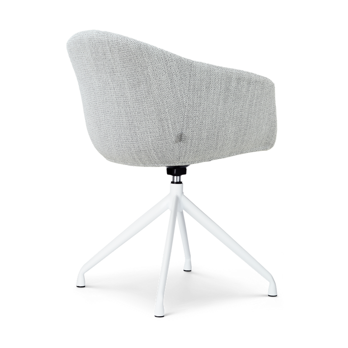 Nolon Nola-Otis Eetkamerstoel Grijs Melange - Draaibaar Wit Onderstel