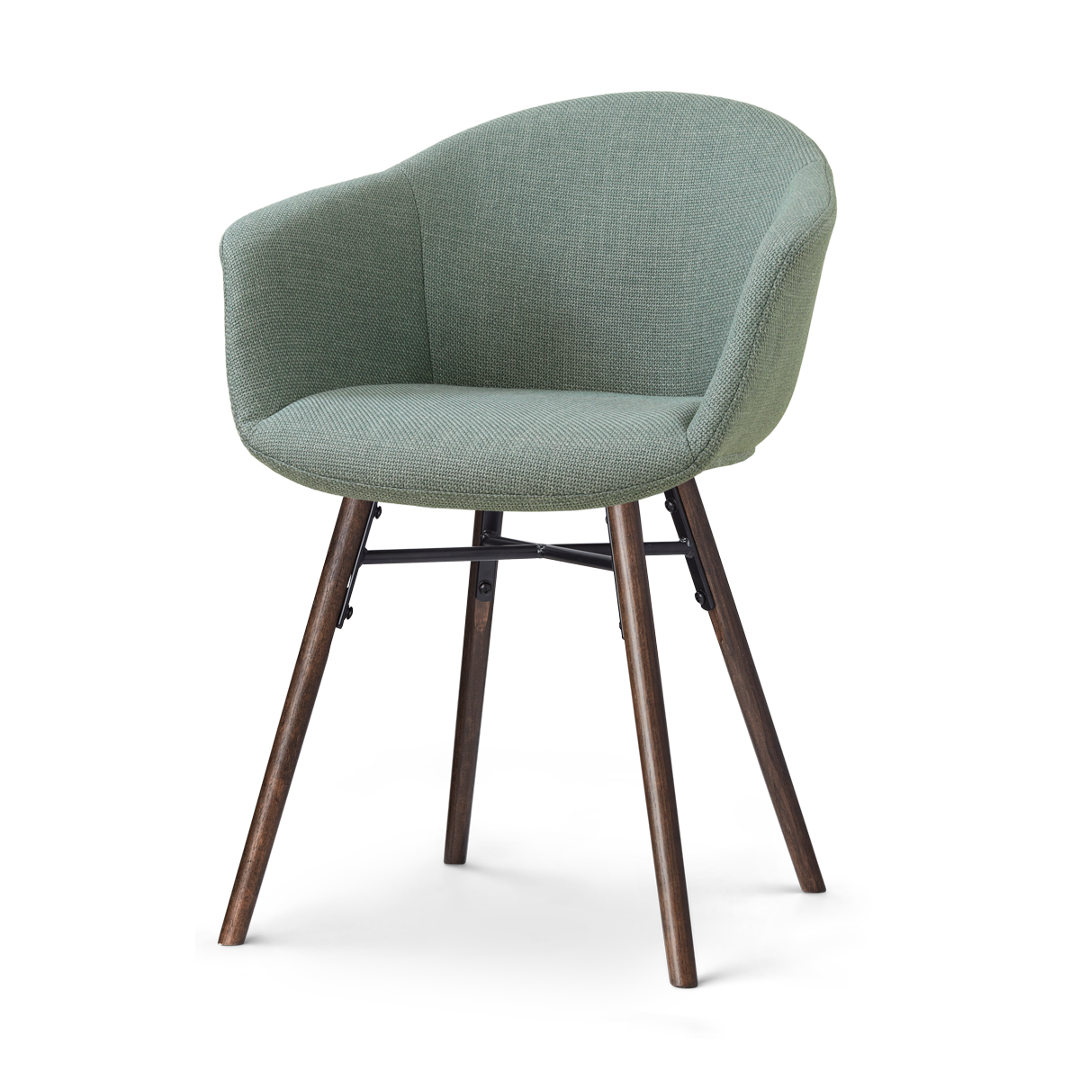 Nolon Nena-Otis Eetkamerstoel Saliegroen - met Armleuning - Walnoot