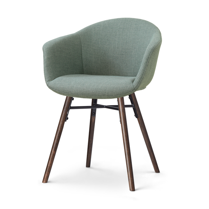 Nolon Nena-Otis Eetkamerstoel Saliegroen - met Armleuning - Walnoot