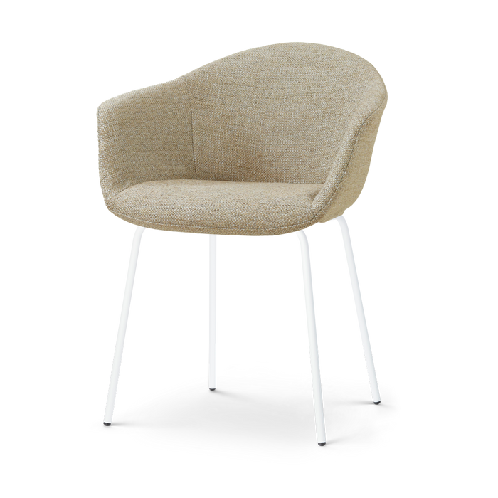 Nolon Nora-Otis eetkamerstoel taupe melange - wit onderstel