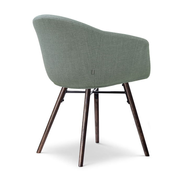 Nolon Nena-Otis Eetkamerstoel Saliegroen - met Armleuning - Walnoot