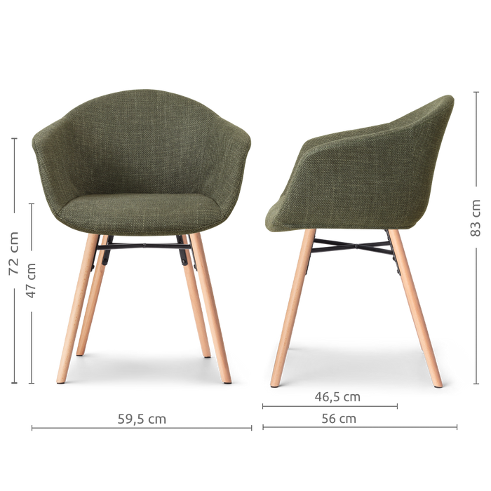 Nolon Nena-Otis eetkamerstoel forestgroen - houten onderstel