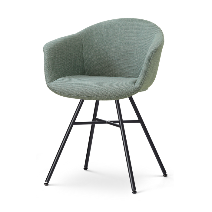 Nolon Noa-Otis Eetkamerstoel Saliegroen - met Armleuning - Zwart