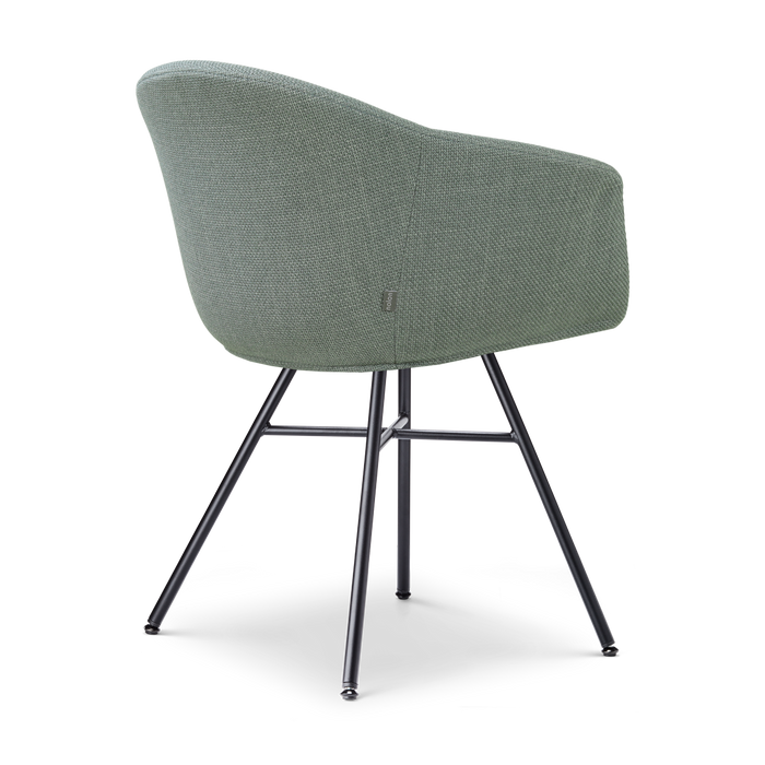 Nolon Noa-Otis Eetkamerstoel Saliegroen - met Armleuning - Zwart