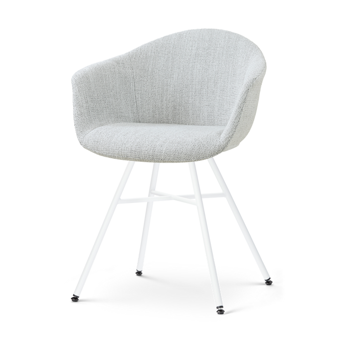 Nolon Noa-Otis Eetkamerstoel Grijs Melange - met Armleuning - Wit