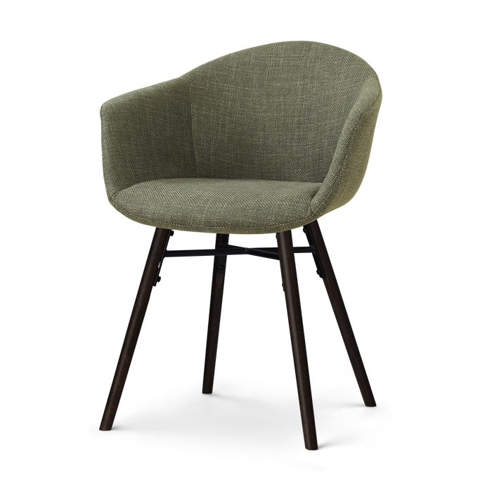 Nolon Nena-Otis Eetkamerstoel Forestgroen - Zwart Houten Onderstel