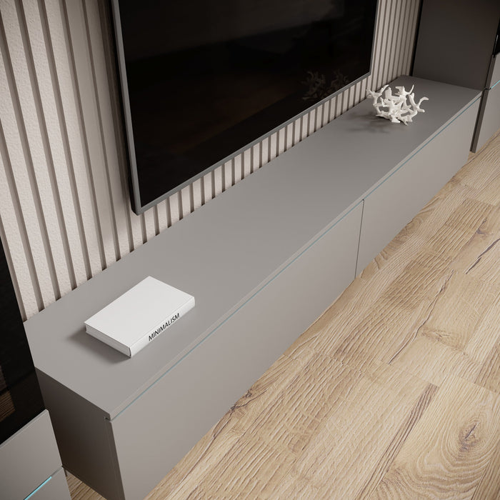 Meubella - Variety - Wandmeubel - Grijs - 180x33x32 cm