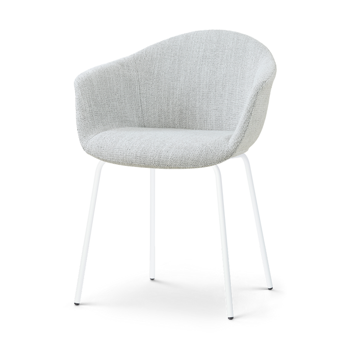 Nolon Nora-Otis Eetkamerstoel Grijs Melange - met Armleuning - Wit