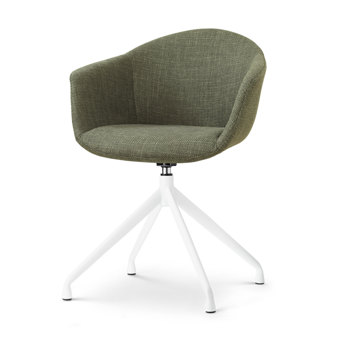Nolon Nola-Otis draaibare eetkamerstoel forestgroen - wit onderstel
