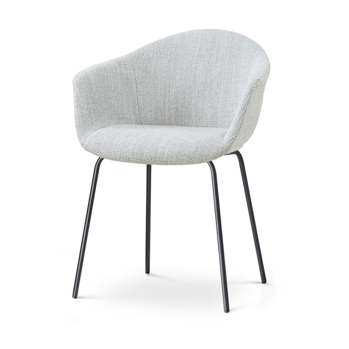 Nolon Nora-Otis Eetkamerstoel Grijs Melange - met Armleuning - Zwart