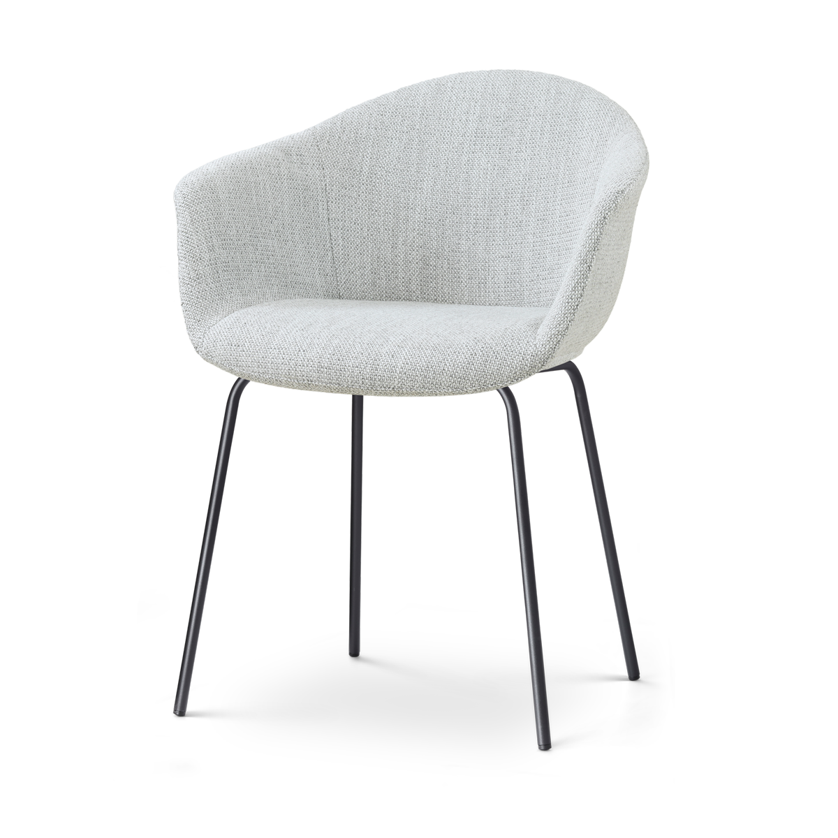 Nolon Nora-Otis Eetkamerstoel Grijs Melange - met Armleuning - Zwart