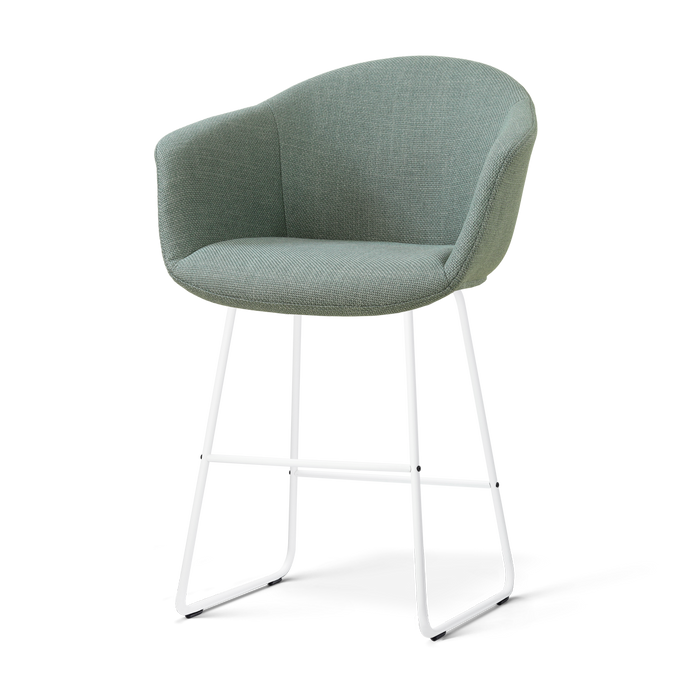 Nolon Nino-Otis barkruk saliegroen - wit onderstel - 65 cm