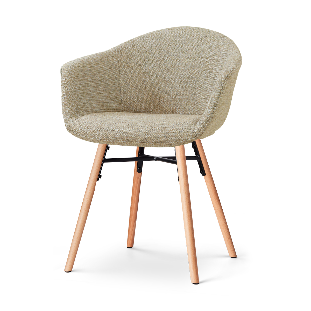 Nolon Nena-Otis Eetkamerstoel Taupe Melange - Houten Onderstel