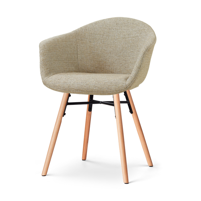 Nolon Nena-Otis Eetkamerstoel Taupe Melange - Houten Onderstel