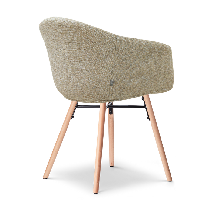 Nolon Nena-Otis Eetkamerstoel Taupe Melange - Houten Onderstel