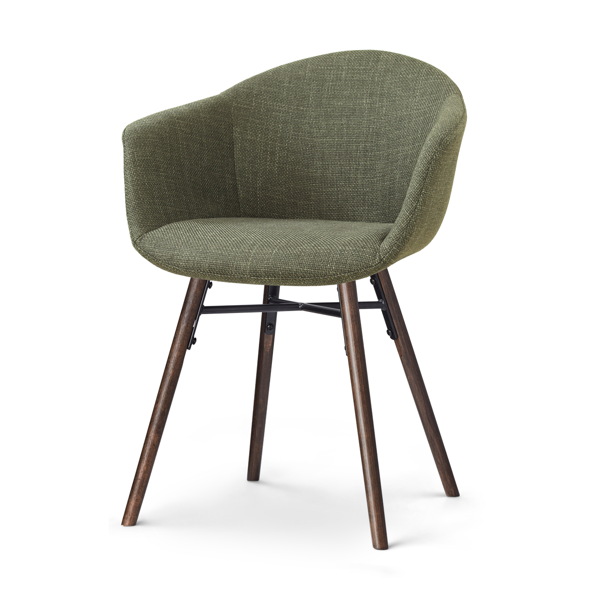 Nolon Nena-Otis eetkamerstoel forestgroen - walnoot houten onderstel