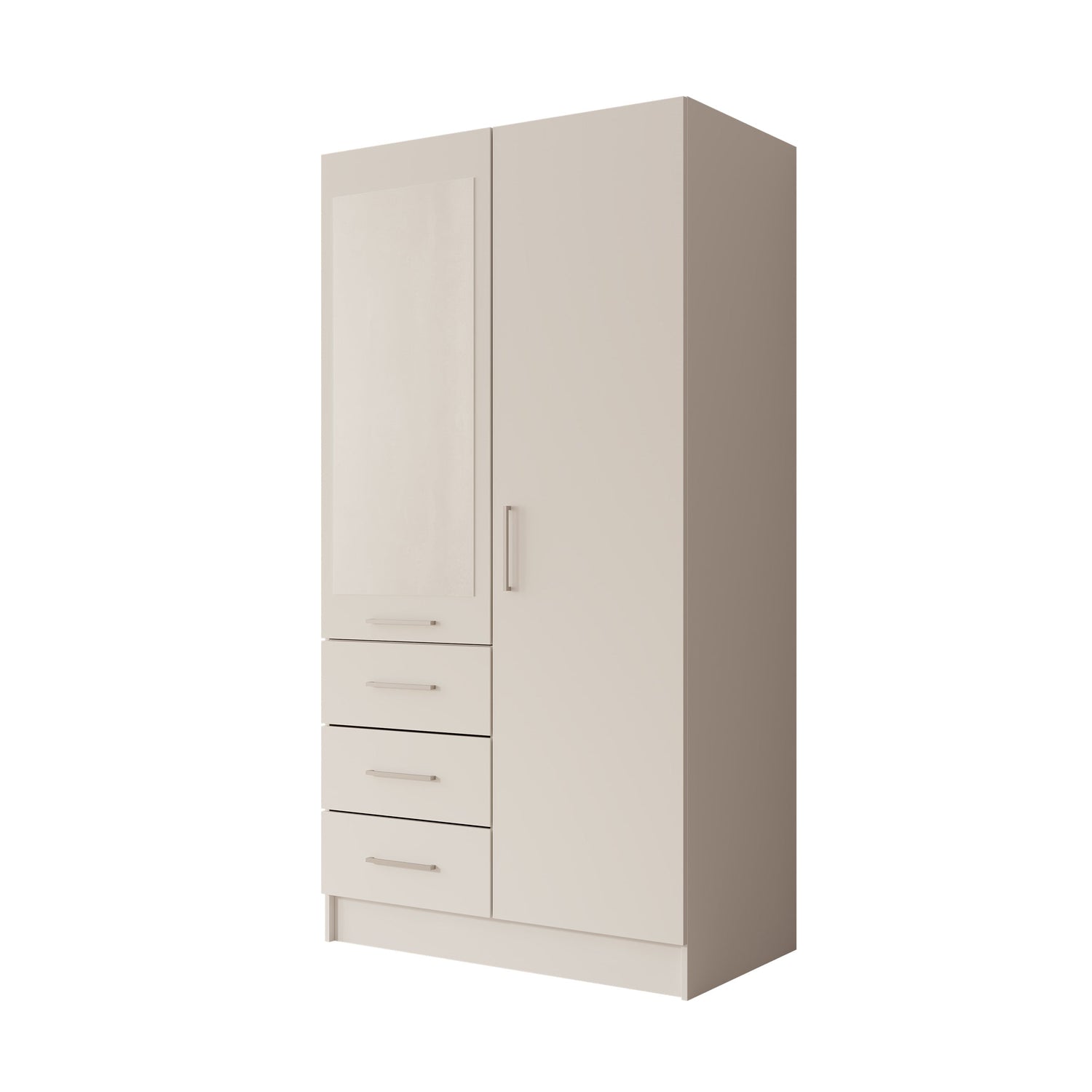 Meubella - Komodo - Kledingkast met 2 deuren - Wit - 101x61x201 cm