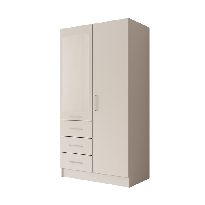 Meubella - Komodo - Kledingkast met 2 deuren - Wit - 101x61x201 cm