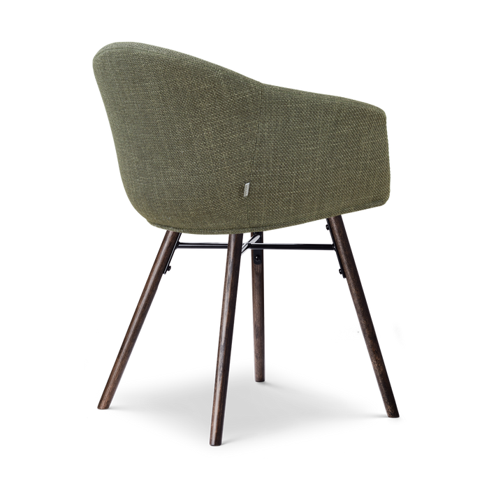 Nolon Nena-Otis eetkamerstoel forestgroen - walnoot houten onderstel