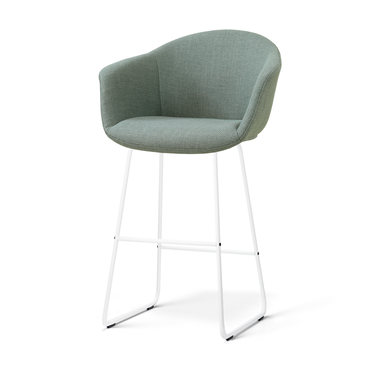 Nolon Nino-Otis barkruk saliegroen - wit onderstel - 75 cm