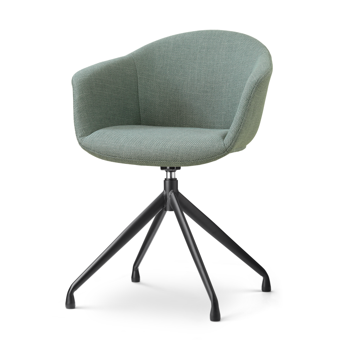 Nolon Nola-Otis Eetkamerstoel Saliegroen - Draaibaar Zwart Onderstel