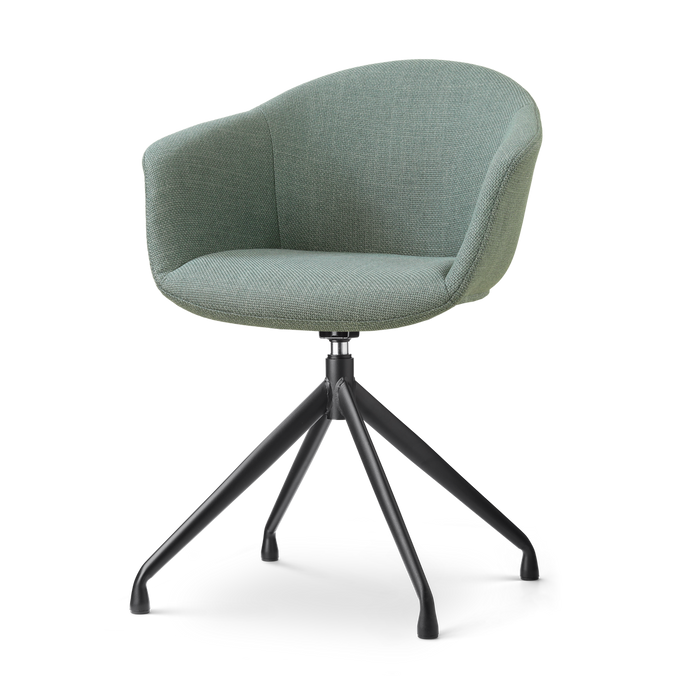 Nolon Nola-Otis Draaibare Eetkamerstoel Saliegroen - Zwart Onderstel