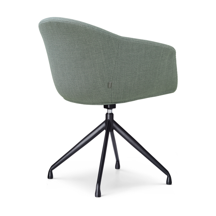 Nolon Nola-Otis Eetkamerstoel Saliegroen - Draaibaar Zwart Onderstel