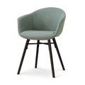 Nolon Nena-Otis Eetkamerstoel Saliegroen - Zwart Houten Onderstel