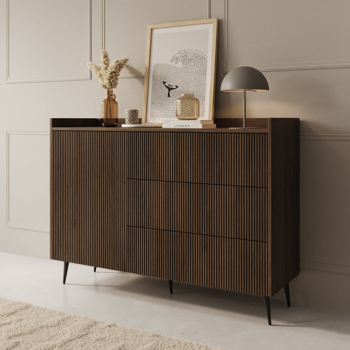 Meubella - Asty - Dressoir - Donker eiken - 126x41x92 cm