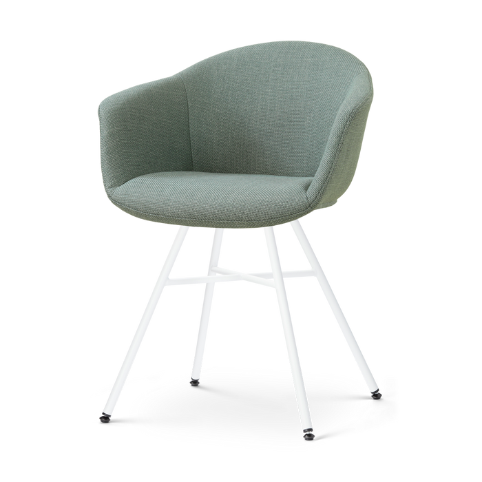 Nolon Noa-Otis Eetkamerstoel Saliegroen - met Armleuning - Wit