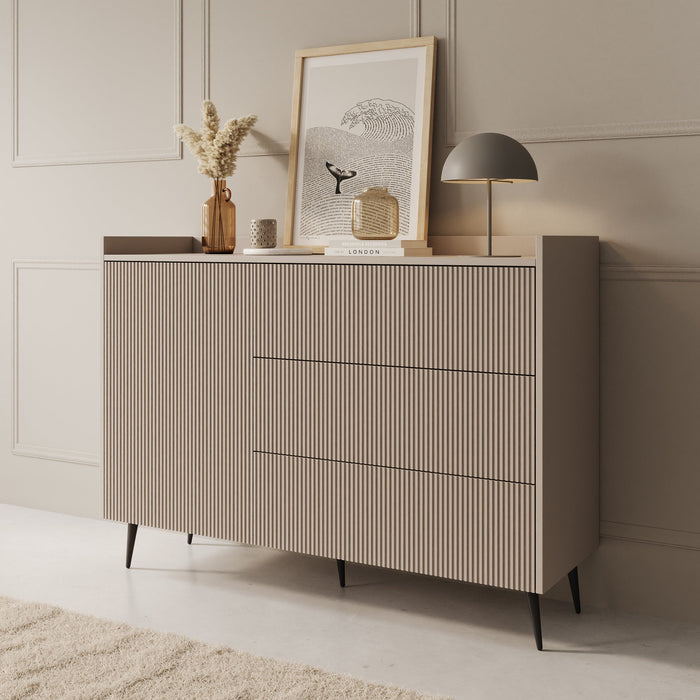 Meubella - Asty - Dressoir - Beige - 126x41x92 cm