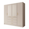 Meubella - Komodo - Kledingkast met 4 deuren - Beige - 200x61x201 cm
