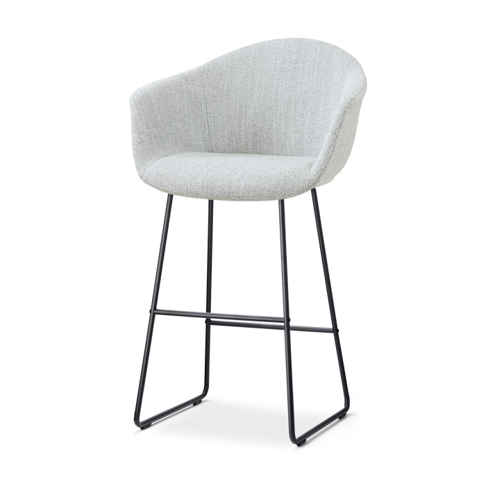 Nolon Nino-Otis Barkruk Grijs Melange - Zwart Onderstel - 75 Cm