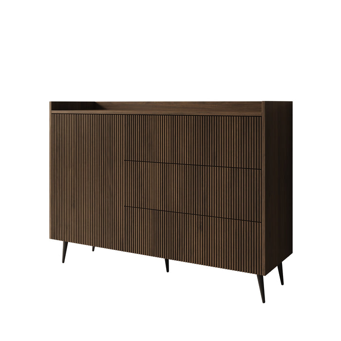 Meubella - Asty - Dressoir - Donker eiken - 126x41x92 cm