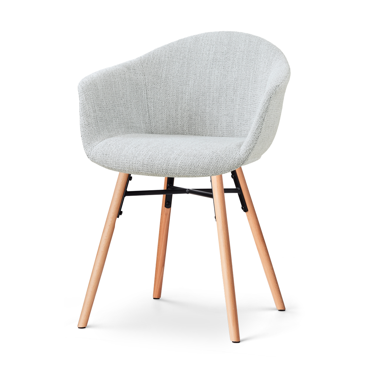 Nolon Nena-Otis Eetkamerstoel Grijs Melange - Armleuning - Stof