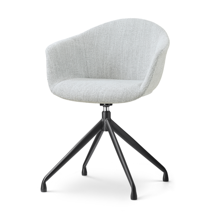 Nolon Nola-Otis Eetkamerstoel Grijs Melange - Draaibaar Zwart