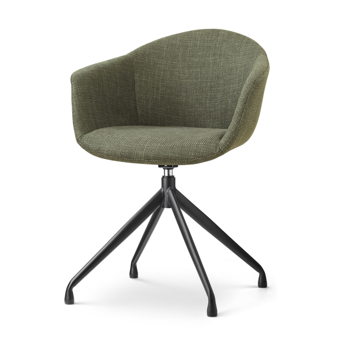 Nolon Nola-Otis Draaibare Eetkamerstoel Forestgroen - Zwart Onderstel