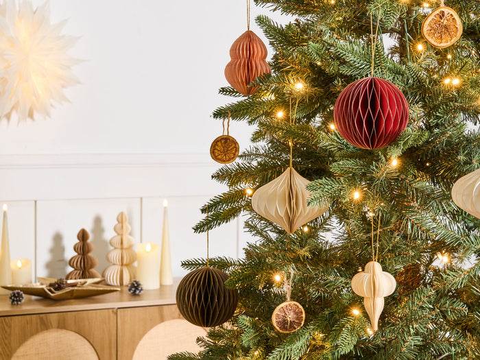 Beliani - STORA - Set van 20 kerstornamenten - Meerkleurig - Papier