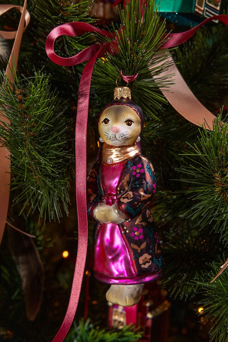 Sissy-Boy Kerstornament kat met parel