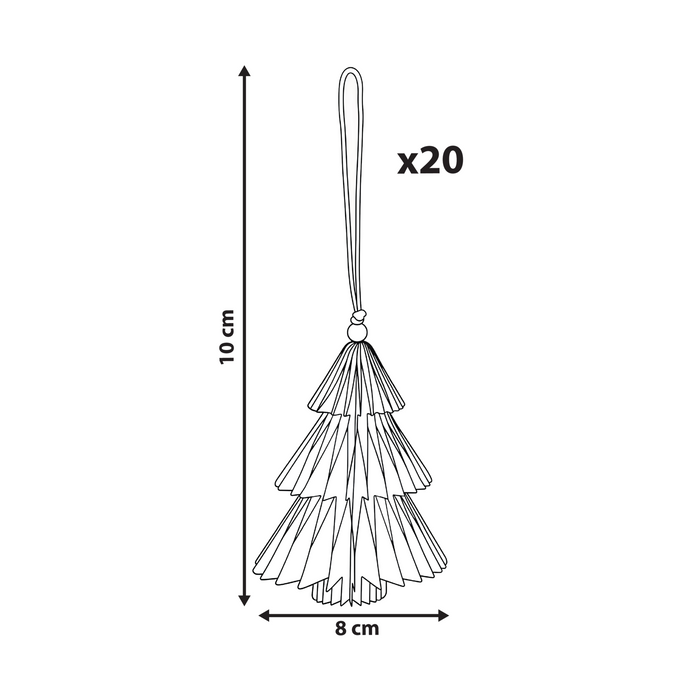 Beliani - GUDENA - Set van 20 kerstornamenten - Meerkleurig - Papier