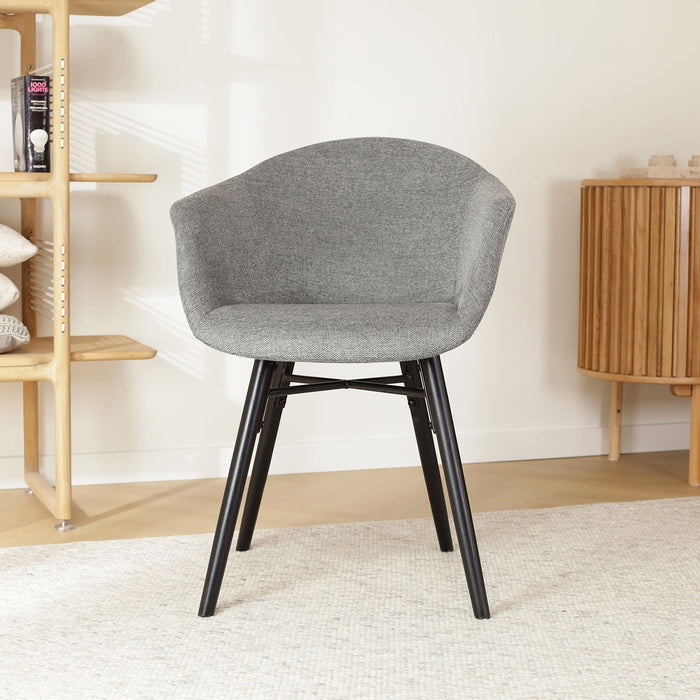 Nolon Nova-Otis Eetkamerstoel Donkergrijs - Armleuningen - Zwart