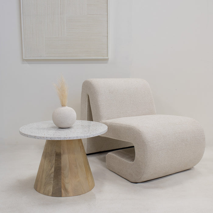 DÉJA Living - Salontafel Terrazzo|Hout - Naturel - 55x55x38cm - Sara